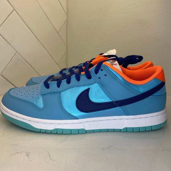 Nike Dunk Low SE Baltic Blue Deep Royal Orange Mens 11.5 HQ1538-416